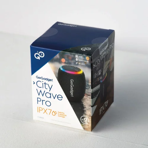 Водонепроницаемая колонка с подсветкой CityWave Pro, черная фото 4