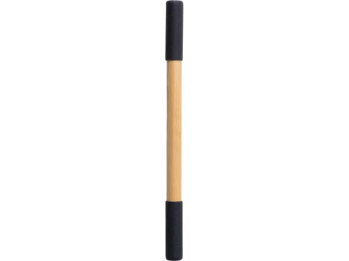 Вечный карандаш и ручка из бамбука Black bamboo, натуральный и черный фото 3