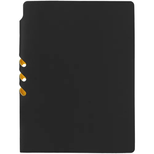 Ежедневник Flexpen Black, недатированный, черный с желтым фото 4