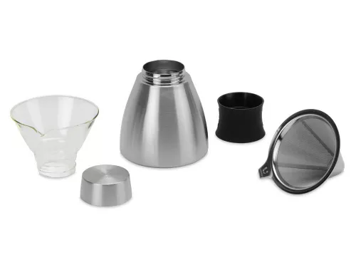 Кофеварка POUR OVER, 1000 мл, серебристый/черный фото 4