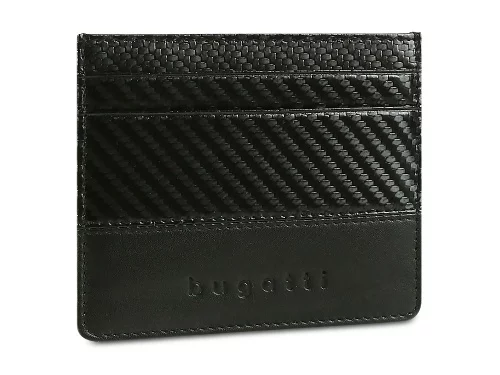Портмоне для кредитных карт BUGATTI КОМЕТА | COMET, с защитой данных RFID, черное, натуральная воловья кожа, 10,2х0,2х8,2 см