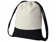 Рюкзак-мешок Cotton из хлопка 170 г, натуральный/черный