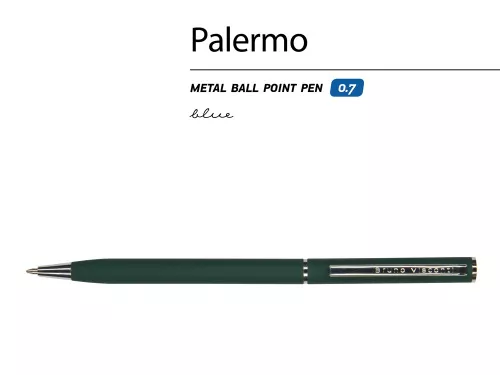 Ручка шариковая автоматическая BrunoVisconti® PALERMO цвет корпуса зеленый, soft-touch, 0.7 мм фото 3 Ручка шариковая автоматическая BrunoVisconti® PALERMO цвет корпуса зеленый, soft-touch, 0.7 мм фото 3