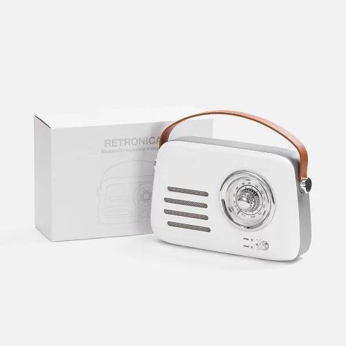 Bluetooth-колонка с радио Retronica, белая фото 6