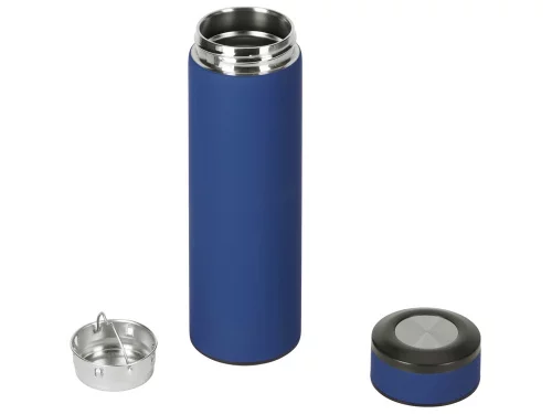 Вакуумный термос Vacuum Flask C1, soft touch, 420мл, темно-синий фото 3