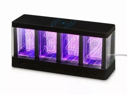 Часы с LED-подсветкой и беспроводной зарядкой «Cyber», 10 Вт фото 14 Часы с LED-подсветкой и беспроводной зарядкой «Cyber», 10 Вт фото 14