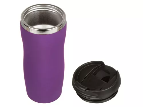 Термокружка Double wall mug C1, soft touch, 350 мл, фиолетовый фото 2 Термокружка Double wall mug C1, soft touch, 350 мл, фиолетовый фото 2