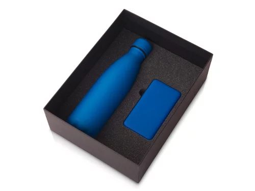 Подарочный набор с термобутылкой и повербанком С1, 5000 mAh, синий Подарочный набор с термобутылкой и повербанком С1, 5000 mAh, синий