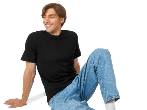 Футболка из джерси с протяжками Portofino унисекс, черный фото 4