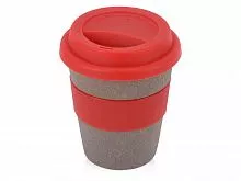 Стакан с силиконовой крышкой Cafe, красный