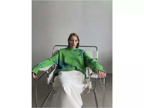 Джемпер Хризантема зеленый. Varvara фото 4