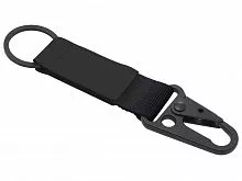 Брелок-ремувка Carabinier из ткани с вставкой из экокожи и карабином, черный