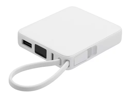 Внешний аккумулятор со встроенным кабелем USB-C Дэнси, 5000 мАч, белый фото 2 Внешний аккумулятор со встроенным кабелем USB-C Дэнси, 5000 мАч, белый фото 2