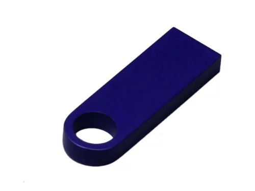 USB 2.0-флешка на 4 Гб с мини чипом и круглым отверстием, синий фото 2
