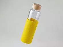 Бутылка для воды стеклянная Refine, в чехле, 550 мл, желтый