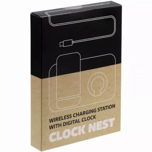 Зарядная станция с часами Clock Nest, черная фото 3
