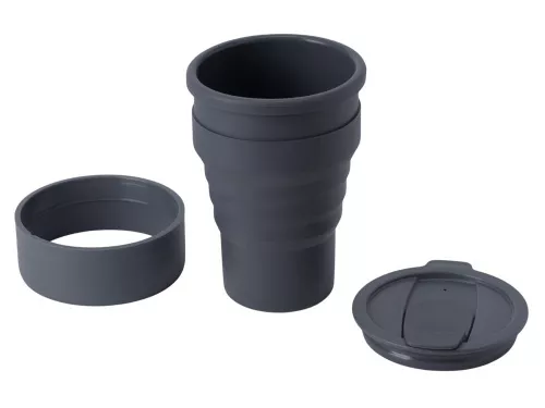 Силиконовый складной стакан GoCup, темно-серый фото 3
