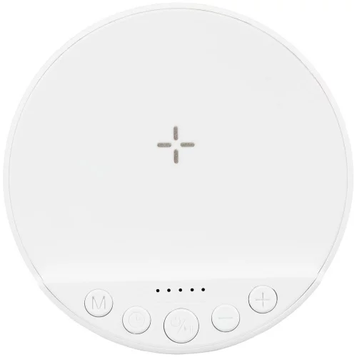Bluetooth-колонка с беспроводной зарядкой relaxTime, белая фото 4