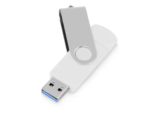 USB3.0/USB Type-C флешка на 16 Гб Квебек C, белый фото 5