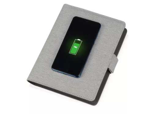 Органайзер с беспроводной зарядкой 5000 mAh Powernote, светло-серый (P) фото 2 Органайзер с беспроводной зарядкой 5000 mAh Powernote, светло-серый (P) фото 2