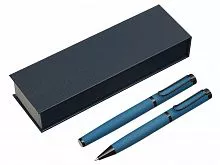 Подарочный набор из 2-х ручек Black Lama soft-touch, темно-синий