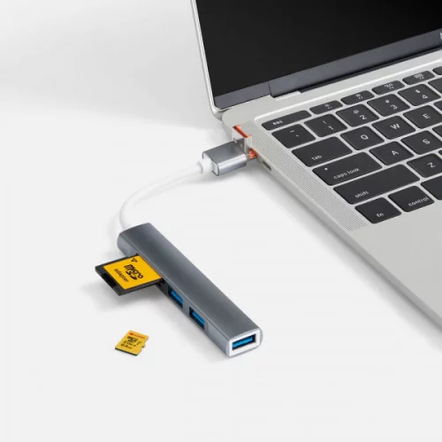 USB-хаб Slotto, серый фото 8