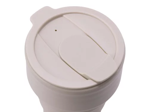 Силиконовый складной стакан GoCup, бежевый фото 7