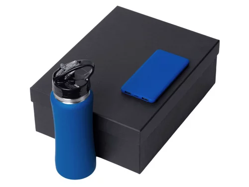 Подарочный набор с бутылкой для воды и повербанком С1, 5000 mAh, синий фото 2 Подарочный набор с бутылкой для воды и повербанком С1, 5000 mAh, синий фото 2