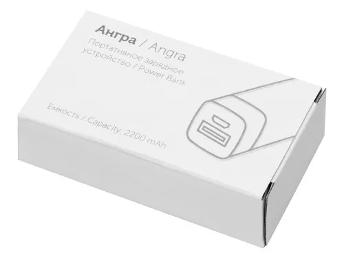 Портативное зарядное устройство Ангра, 2200 mAh, белый фото 4