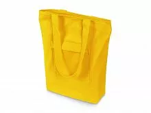 Сумка на молнии Zipper из хлопка 280 г c карманом на молнии спереди, желтый