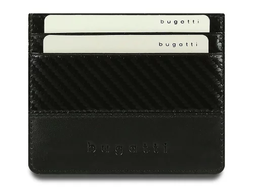 Портмоне для кредитных карт BUGATTI КОМЕТА | COMET, с защитой данных RFID, черное, натуральная воловья кожа, 10,2х0,2х8,2 см фото 2