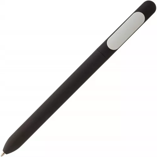 Ручка шариковая Swiper Soft Touch, черная с белым фото 2 Ручка шариковая Swiper Soft Touch, черная с белым фото 2