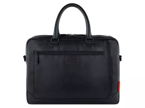 Портфель мужской BUGATTI Clark, чёрный, воловья кожа/полиэстер, 40х9,5х29 см, 10 л фото 6