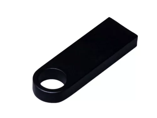 USB 2.0-флешка на 32 Гб с мини чипом и круглым отверстием, черный фото 2