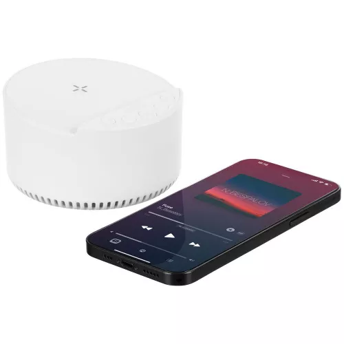 Bluetooth-колонка с беспроводной зарядкой relaxTime, белая фото 9 Bluetooth-колонка с беспроводной зарядкой relaxTime, белая фото 9