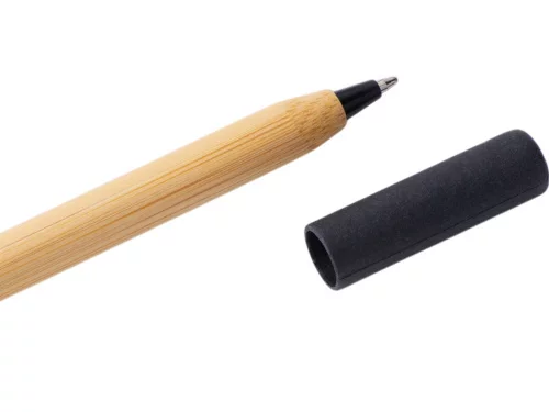 Вечный карандаш и ручка из бамбука Black bamboo, натуральный и черный фото 5