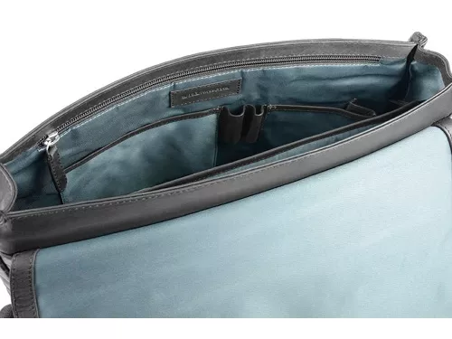 Портфель BUGATTI Romano 15'', чёрный, натуральная воловья кожа, 39х8х30 см фото 2