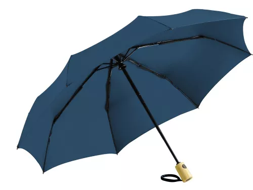 Зонт складной 5429 ÖkoBrella из бамбука, полуавтомат, серый фото 2