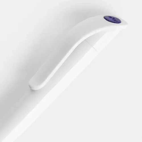 Ручка шариковая Grip, белая (молочная) с синим фото 4