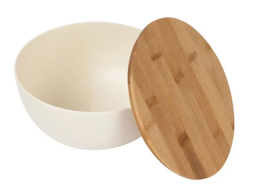 Салатник Bowl с бамбуковой крышкой, бежевый фото 2