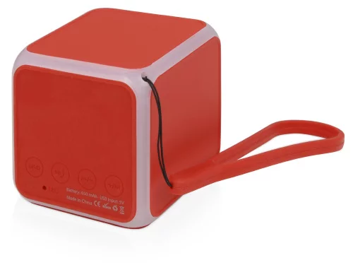 Портативная колонка Cube с подсветкой, красный фото 2