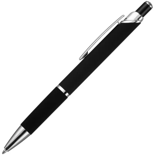 Ручка шариковая Chromos Soft Touch, черная фото 3