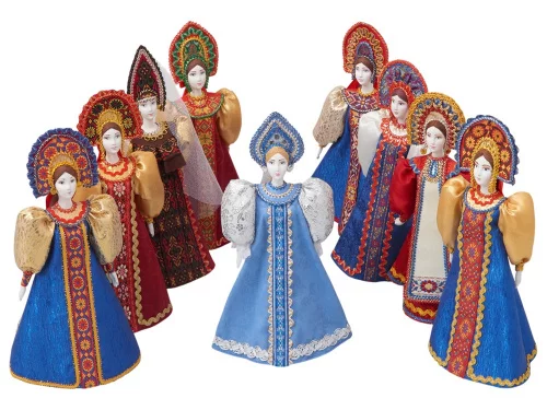 Подарочный набор: кукла фарфоровая, мед, голубой фото 5