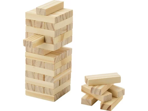 Jumble деревянная игра Падающая башня, натуральный фото 2