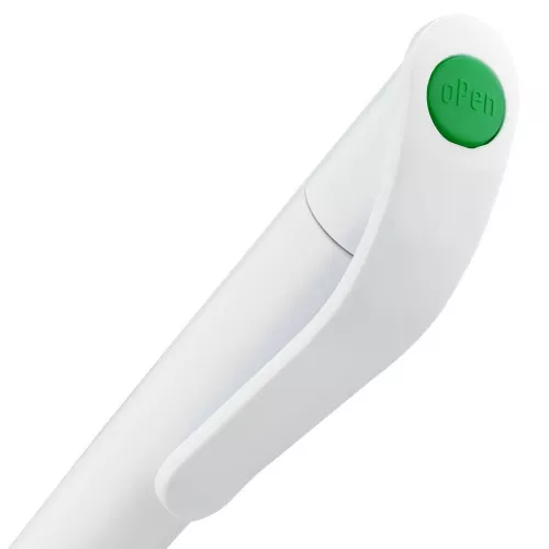 Ручка шариковая Grip, белая с зеленым фото 4 Ручка шариковая Grip, белая с зеленым фото 4