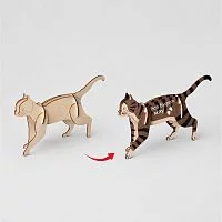Деревянный 3d пазл Котик
