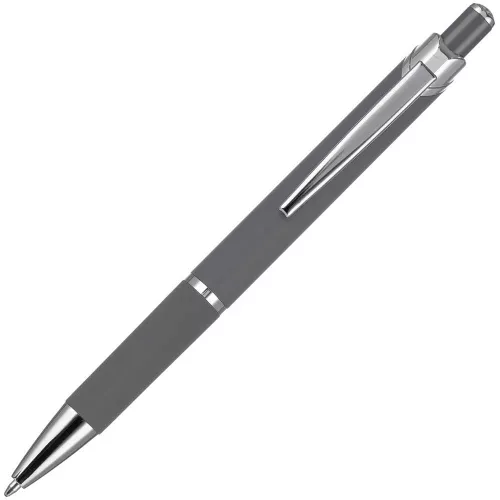 Ручка шариковая Chromos Soft Touch, серая фото 3