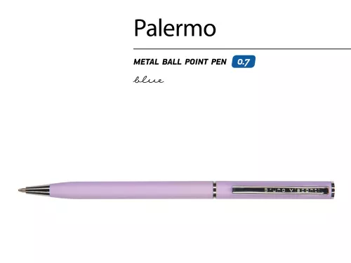 Ручка шариковая автоматическая BrunoVisconti® PALERMO цвет корпуса сиреневый, soft-touch, 0.7 мм фото 3