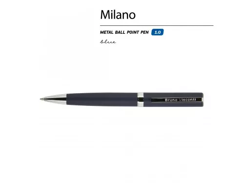 Ручка шариковая автоматическая BrunoVisconti® MILANO цвет корпуса синий, 1 мм фото 3