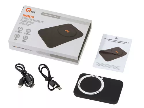 Магнитный беспроводной внешний аккумулятор MagnetIQ, 5000 mah, 10 W, серый Cool gray 7C фото 19